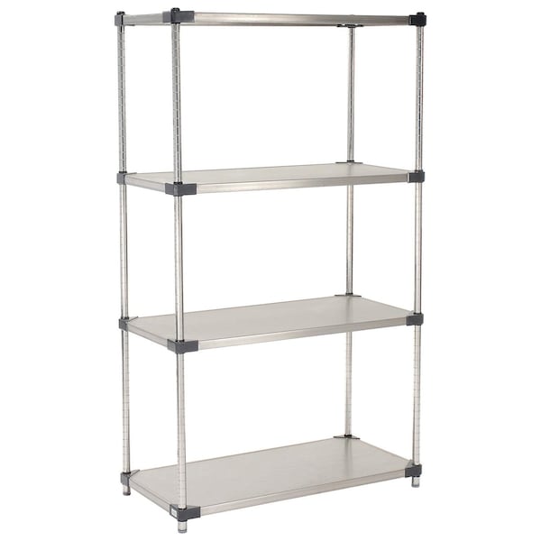 Nexel Stainless Steel Solid Shelving, 36W x 18D x 86H 18368SS - main